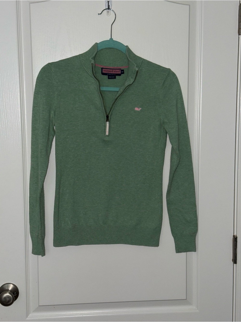 Vineyard Vines Mint Green Quarter-Zip Sweater